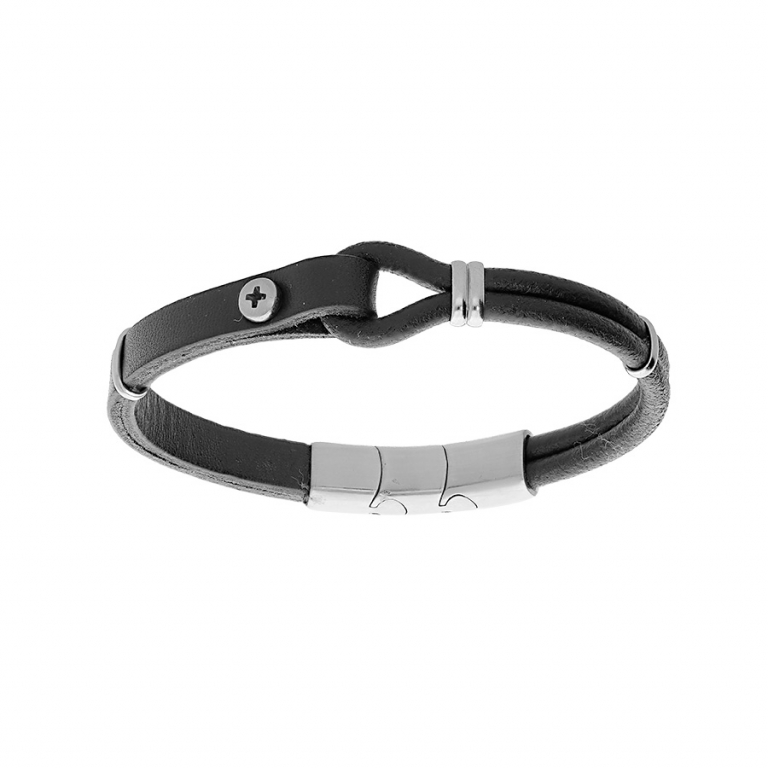 TH Bracelet Cuir noir 69€ 120462N